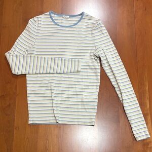 Cotton On Blue and Yellow Striped Long Sleeve Tee